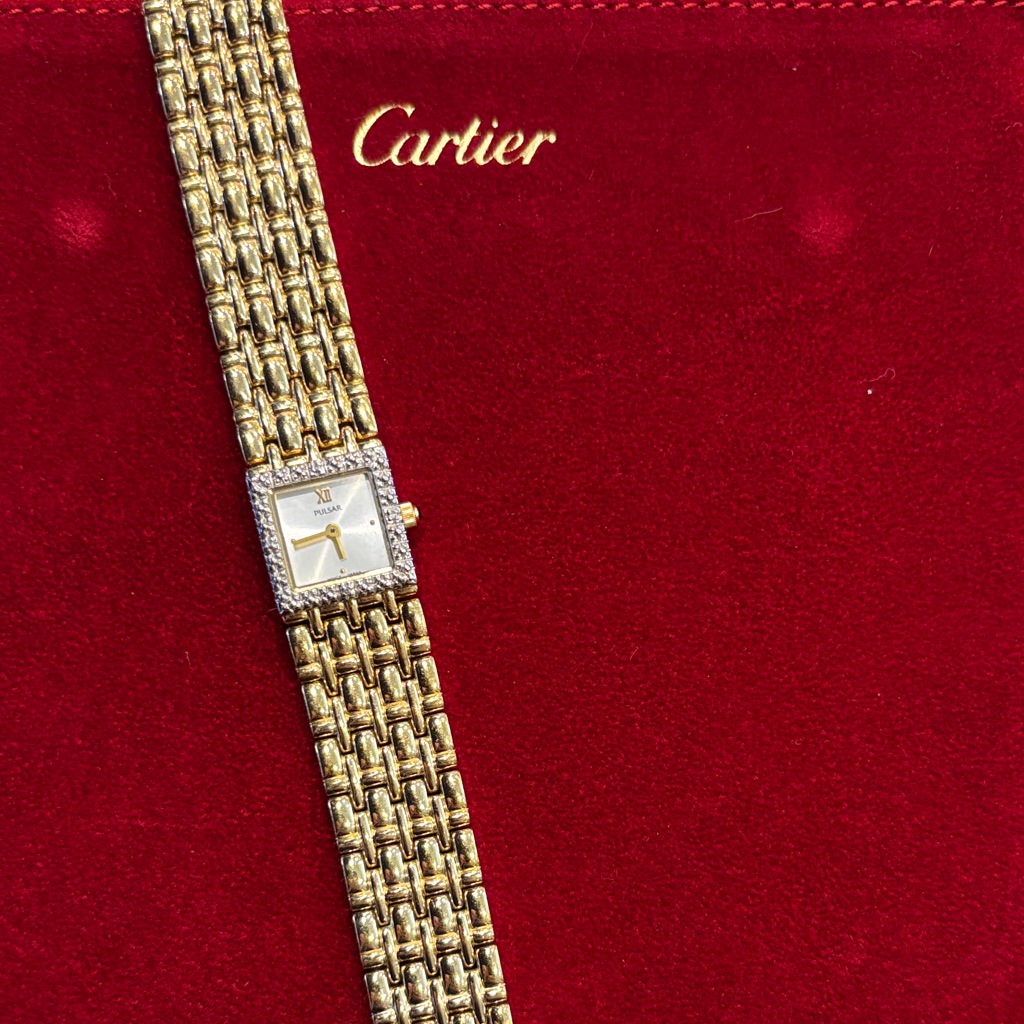 Pulsar Vintage Women's Gold And Diamond Watch